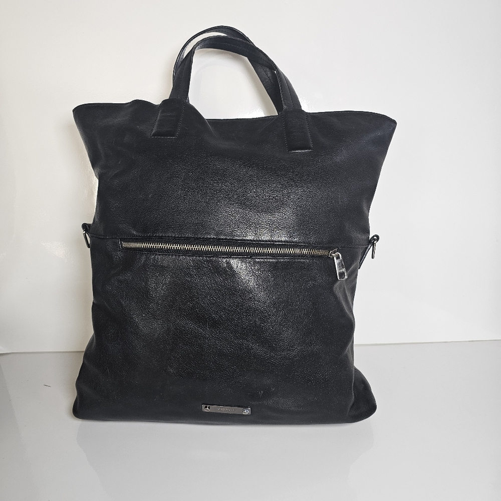 Coach Thompson Foldover Tote Black Leather #71184 (AS IS)